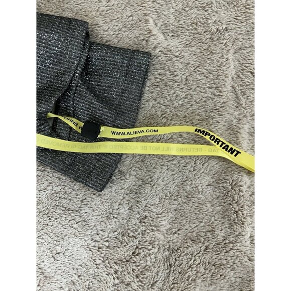 Alieva Women’s Pants DONNA TITANIUM FOILED METALLIC CHARCOAL Size S New - Picture 13 of 16